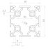 Rysunek techniczny Profil Aluminiowy Konstrukcyjny 6060 60x60mm rowek 8 mm wymiary